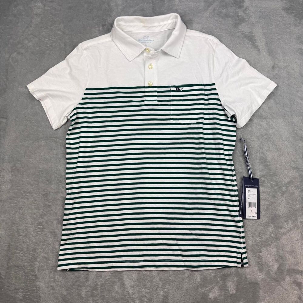 Vineyard-vines Women's White and Green Polo-shirts